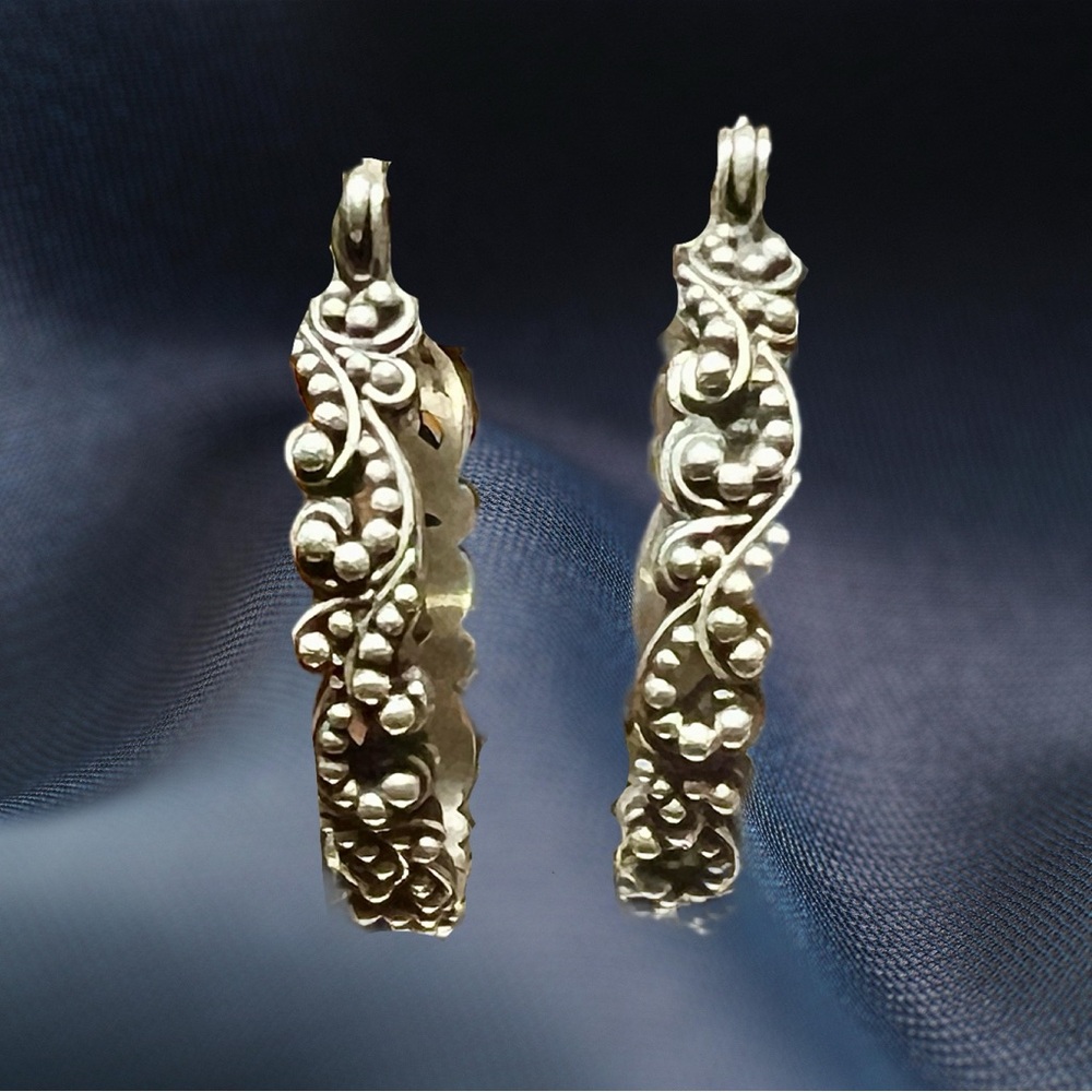 Elegant Silver Hoop Earrings 13/16”.